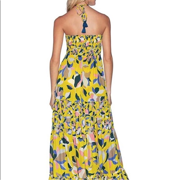 MAAJI Strapless Long Smocked Tiered Maxi Dress Floral Hamilton Bay Print Size M - Picture 16 of 16